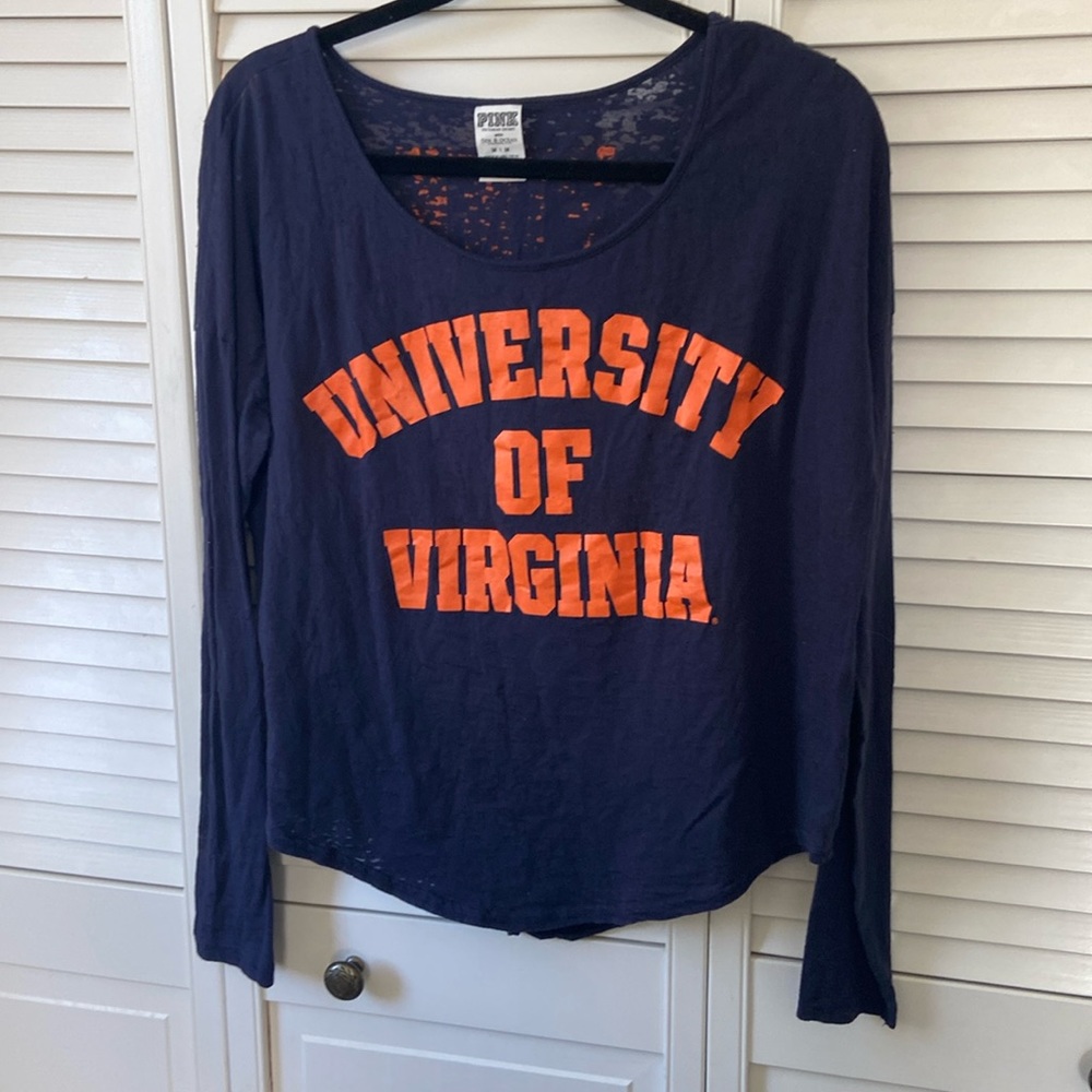 Pink University of Virginia Sheer Top